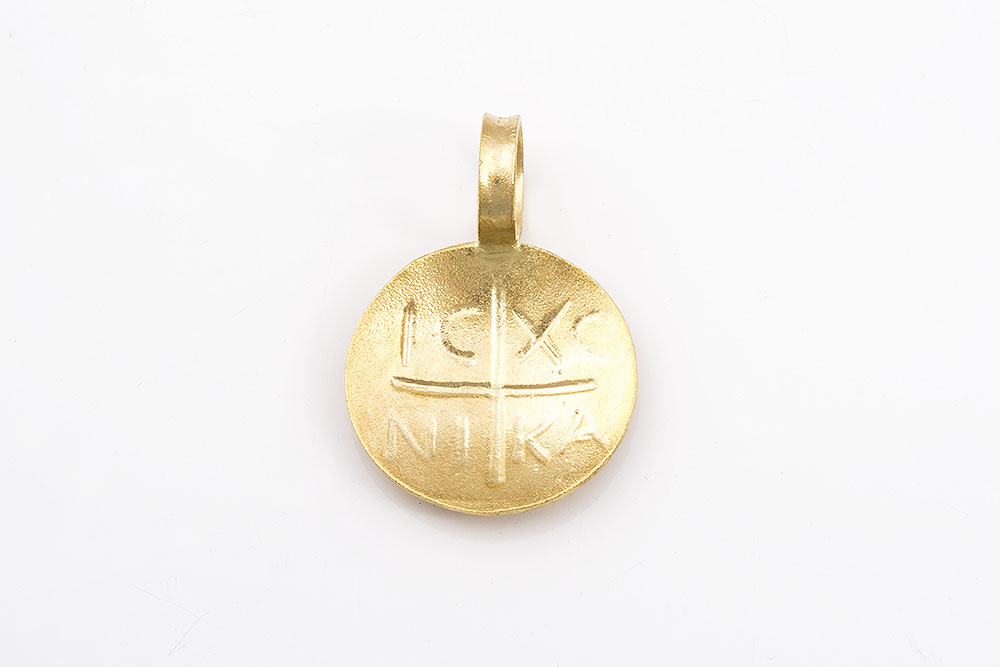 Στρογγυλό κωνσταντινάτο χρυσό Κ14, ΙΣΧΣΝΙΚΑ, με σταθερό κρίκο.