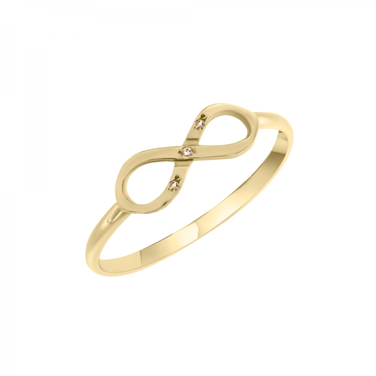 Χρυσό δαχτυλίδι Κ14 με το σύμβολο του άπειρου.