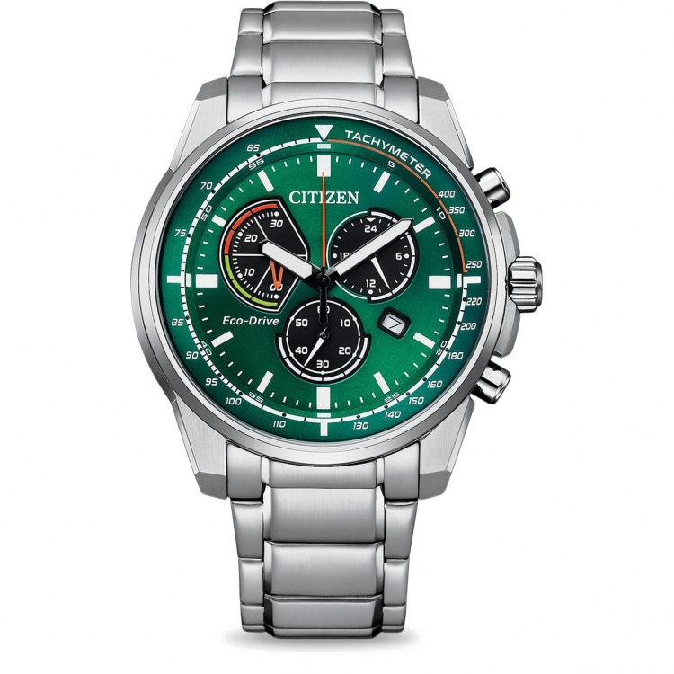 Citizen ρολόι χρονογράφος AT1190-87X με πράσινη πλάκα.