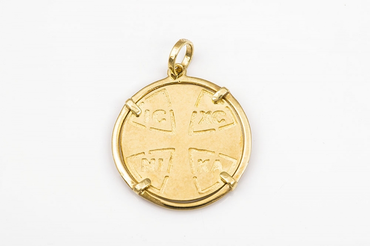  Κωνσταντινάτο χρυσό Κ14, ΙΣΧΣΝΙΚΑ, σε στρογγυλό σχήμα.