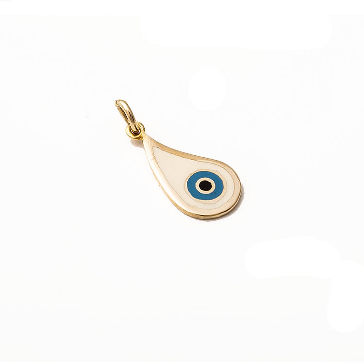 Μοντέρνο κρεμαστό ματάκι χρυσό Κ14 σε σχήμα δάκρυ. — φωτογραφία 2