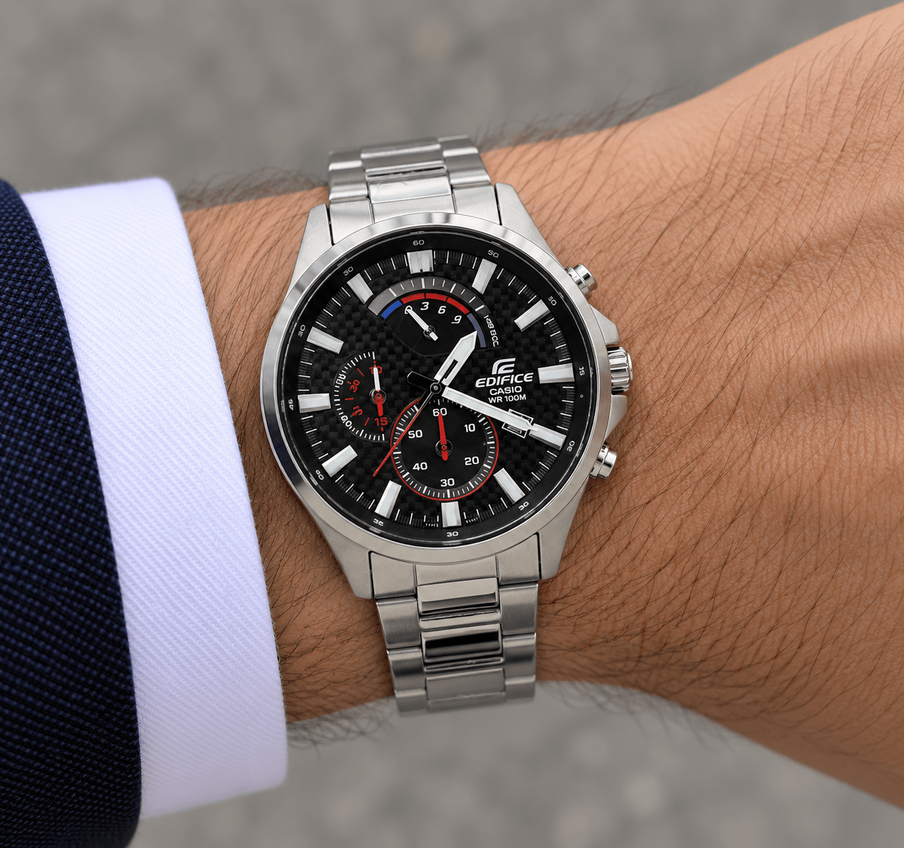 Casio Edifice Ρολόι, Χρονογράφος, Με Μπρασελέ EFV-530D-1AVUEF. — φωτογραφία 3