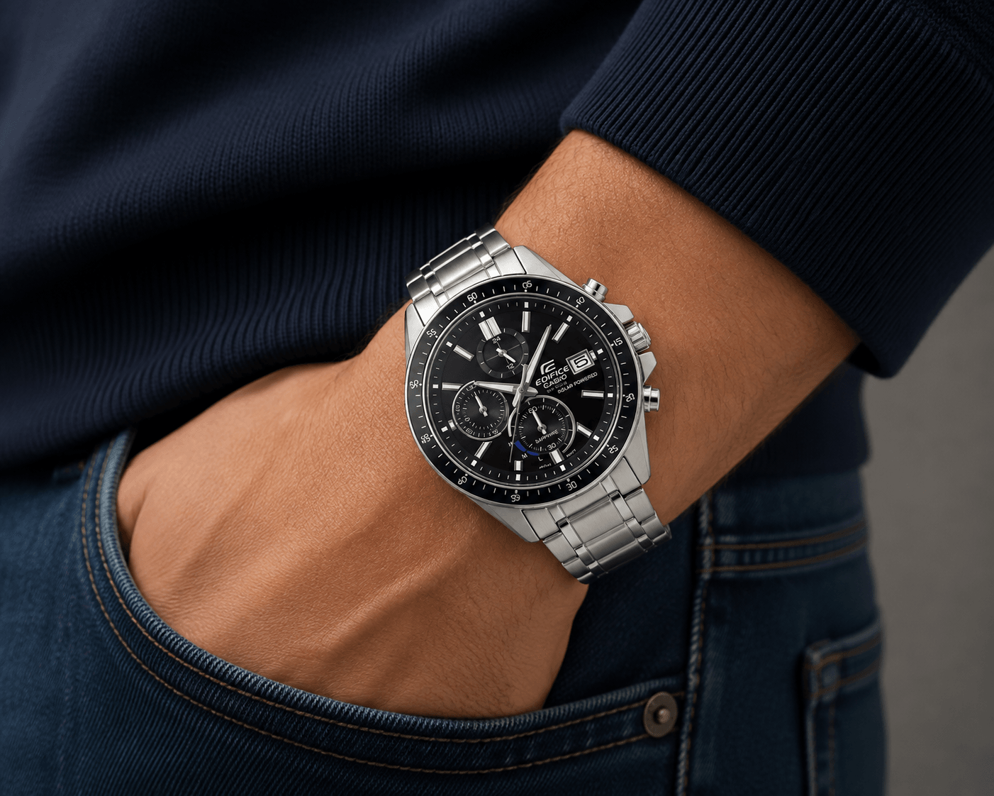 Casio Ρολόι EFS-S510D-1AVUEF χρονογράφος με μαύρη πλάκα. — φωτογραφία 2