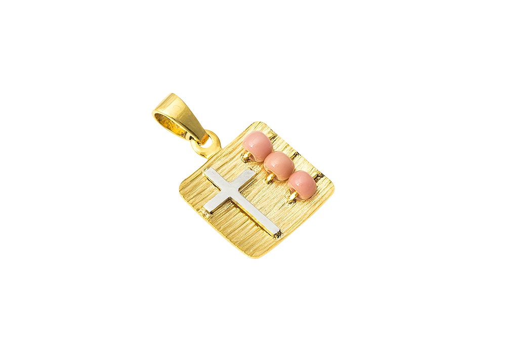 Κρεμαστό, Χρυσό Κ14, Με Κοράλλι. — φωτογραφία 2