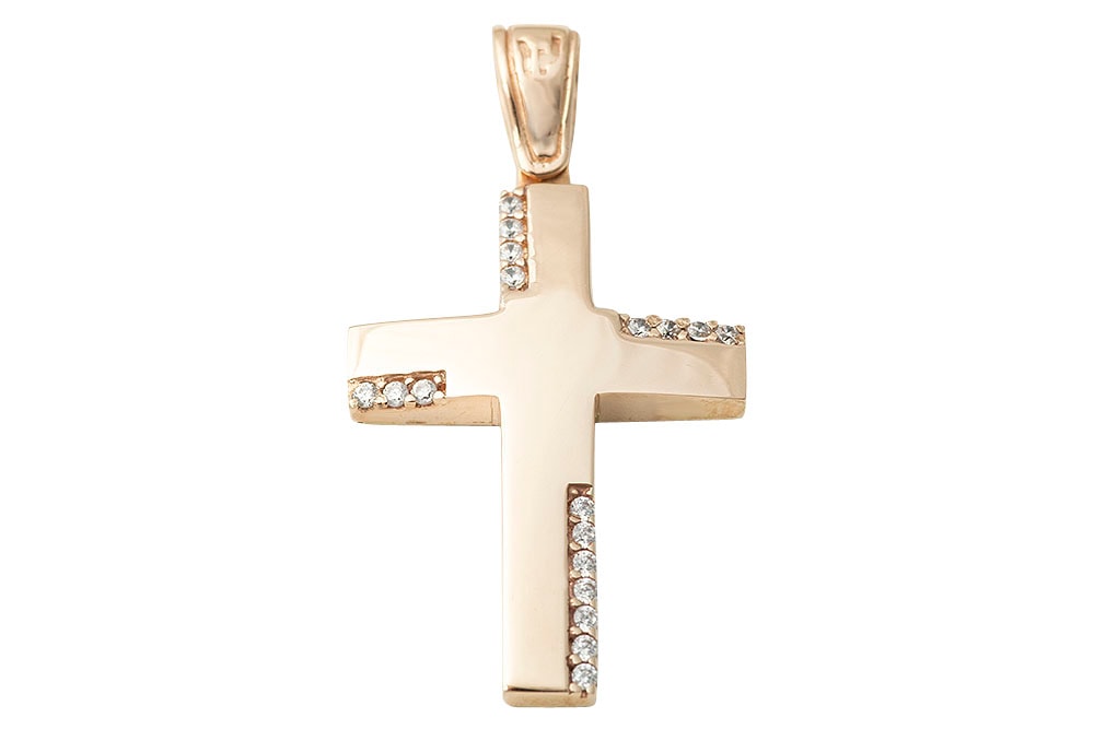 Σταυρός Σε Ροζ Χρυσό Κ14. — φωτογραφία 1