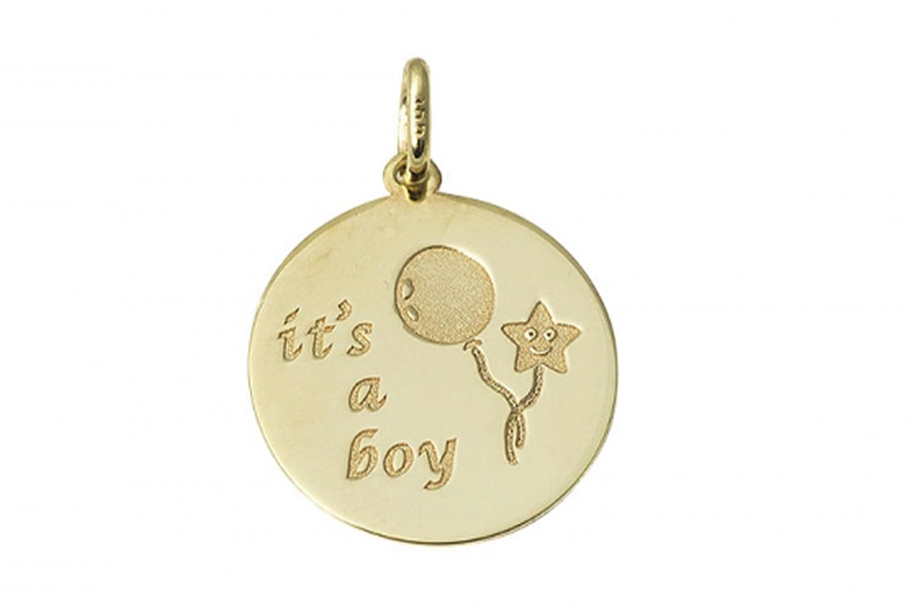 Κρεμαστό, Χρυσό Κ14, IT S A BOY. — φωτογραφία 1