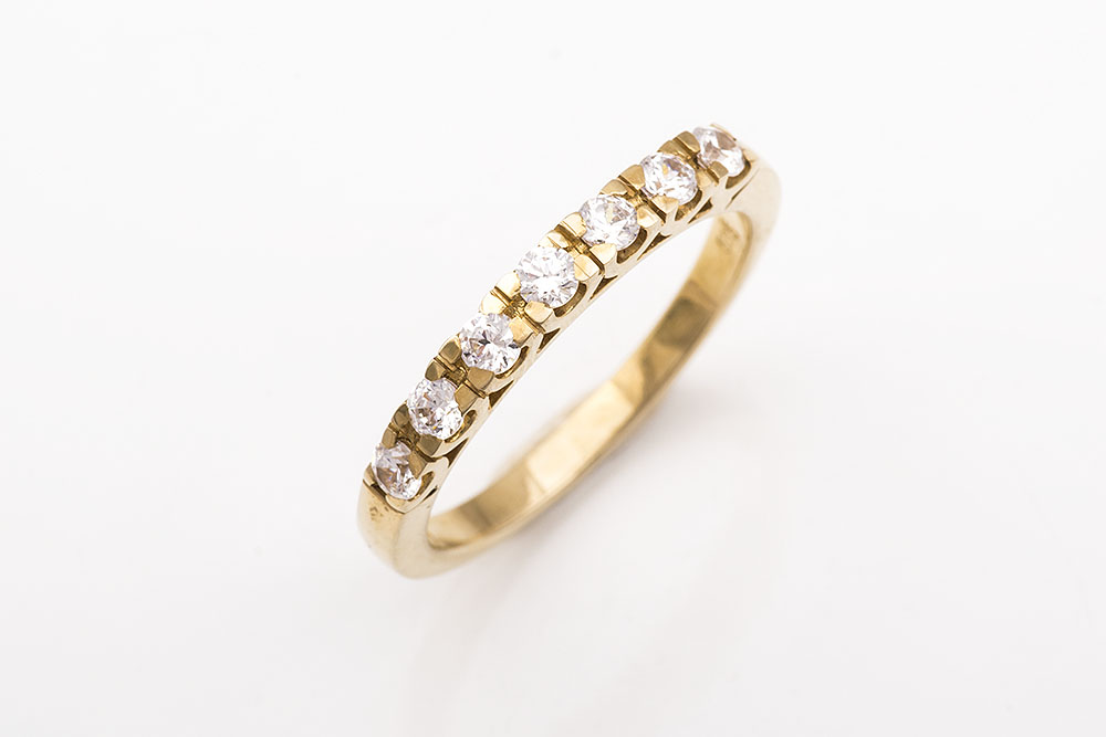 Εντυπωσιακό σειρέ δαχτυλίδι χρυσό Κ14.