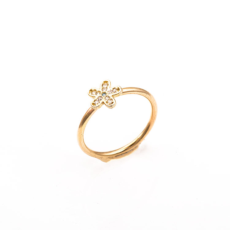 Δαχτυλίδι χρυσό Κ14 σε σχήμα λουλούδι.