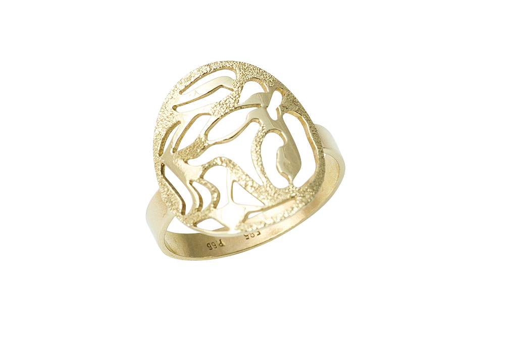 Χρυσό Δαχτυλίδι Κ14, Συνδυασμός Ματ-Λουστρέ.