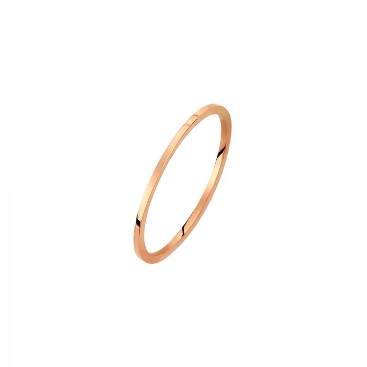 Δαχτυλίδι-βέρα ροζ χρυσό Κ9 με λουστρέ επιφάνεια.