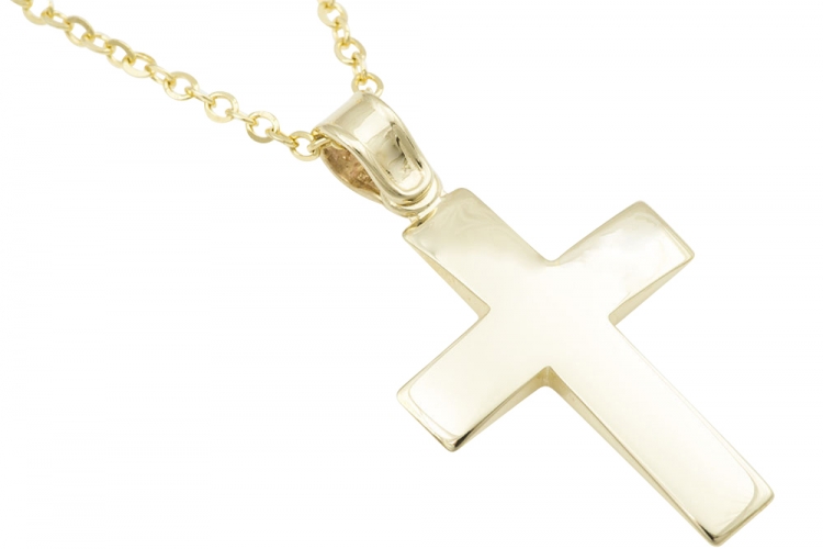 Απλός, Χρυσός, Βαπτιστικός Σταυρός Κ9.