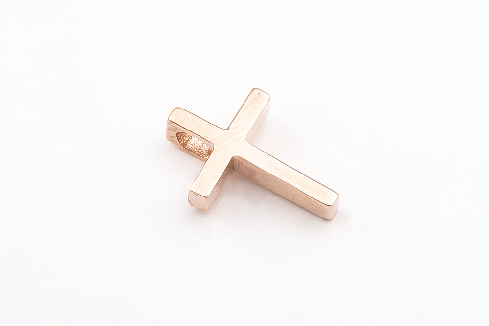 Μικρός σταυρός σε ροζ χρυσό Κ9.