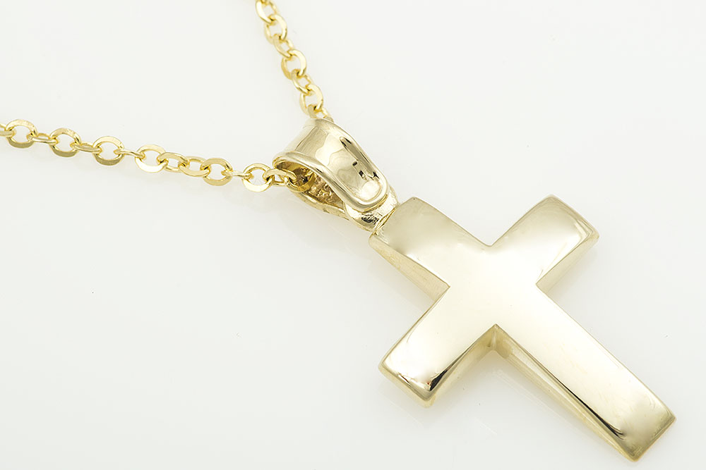 Απλός, Χρυσός, Βαπτιστικός Σταυρός Κ9.