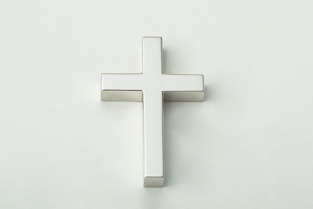 Λευκόχρυσος, Βαπτιστικός Σταυρός Κ14, Με Τετράγωνες Άκρες.